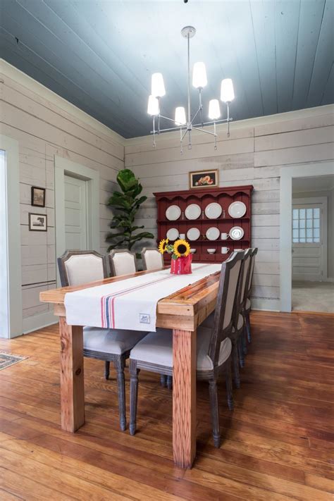 Neutral Craftsman Dining Room With Custom Wood Dining
