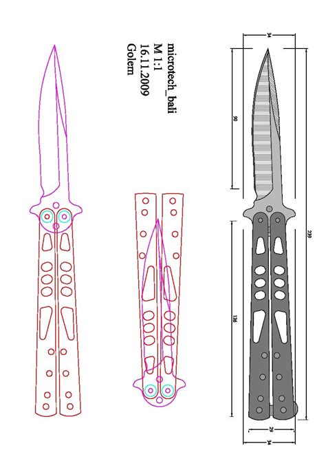 Balisong Butterfly Knife Template Bali Gates Of Heaven