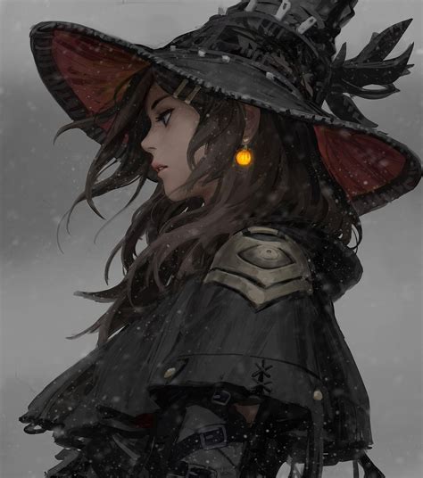 Pretty Witch Girl Original Fantasy Character Digital Art By Guweiz
