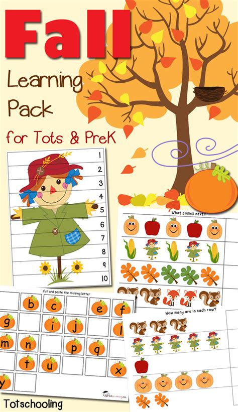 Fall Learning Pack for Toddlers & Preschoolers | Totschooling - Toddler