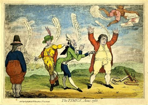 late eighteenth century satirical print by james gillray showing britain regretting the loss of