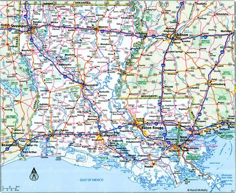 Louisiana Interstate Highway Map I 10 I 12 I 20 I 49 I 55 Road Free
