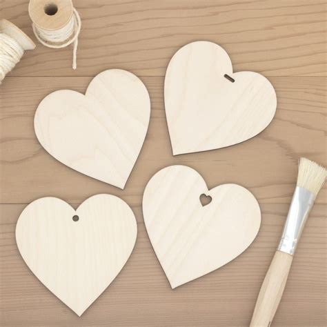 Wooden Blank Craft Hearts 8cm Artcuts