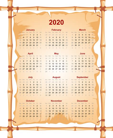 Calendar 2020 Png Images Transparent Free Download Pngmart