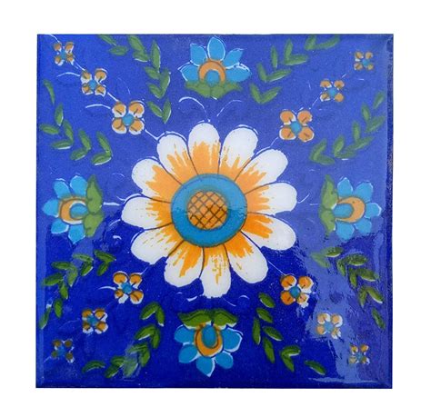 Shiv Kripa Seamless Pattern Traditional Handmade Blue Pottery Home