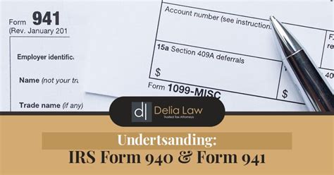 Understanding Irs Forms 940 And 941 Delia Law Tax Attorneys