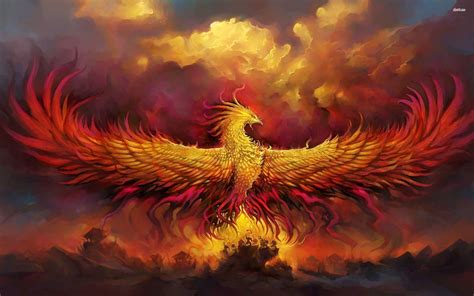 Phoenix Rising From The Ashes Painting