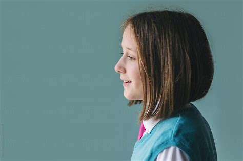 Portrait Of A Tween Girl In Profile By Gillian Vann Bob