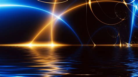 Set of banners with squares. 3d water blue orange light arc lighting - Phone wallpapers