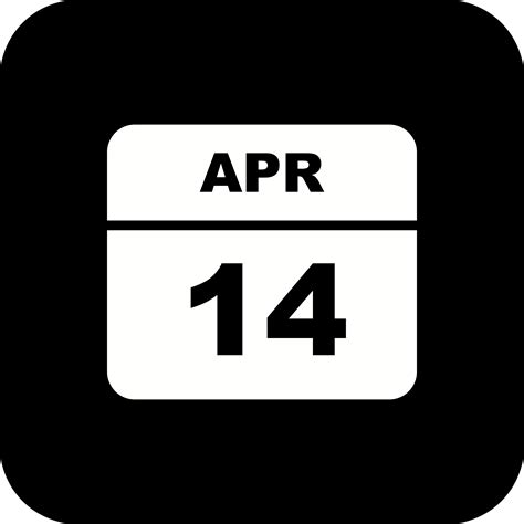 April 14th Date On A Single Day Calendar 501706 Vector Art At Vecteezy