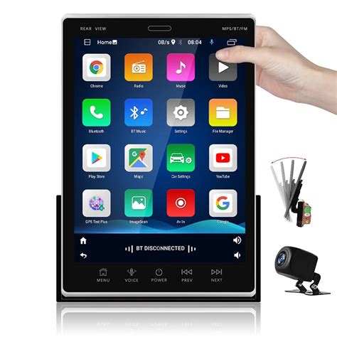Rimoody Vertical Double Din Car Stereo Android Movable Vertical Touchscreen Car Radio With