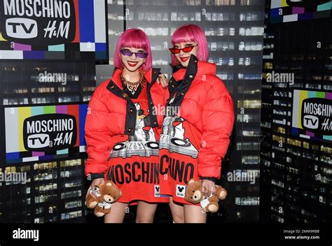 Musical Duo Ami And Aya Attend The Moschino X Handm Fashion Show At Pier