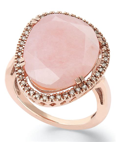 14k Rose Gold Over Sterling Silver Ring Pink Opal 10 34 Ct Tw
