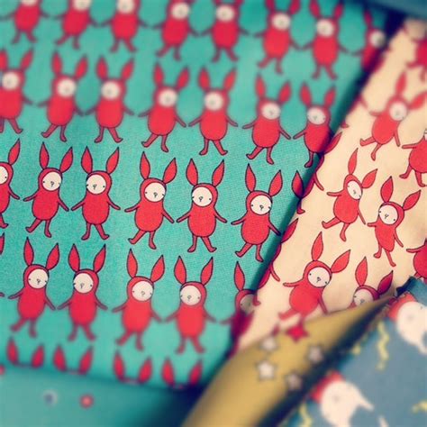 New Fabric Collection Ric Rac Rabbits Bunnies In Bodysuit Marisa