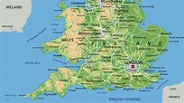 Mapa físico de Inglaterra