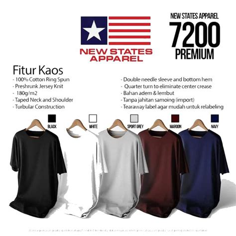 Kaos Polos Nsa Premium 7200 Kaos Polos Kaos Nsa New States