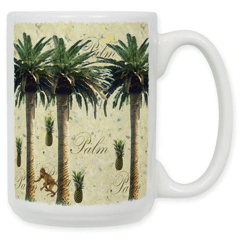 15 Ounce Ceramic Coffee Mug Palm Tree