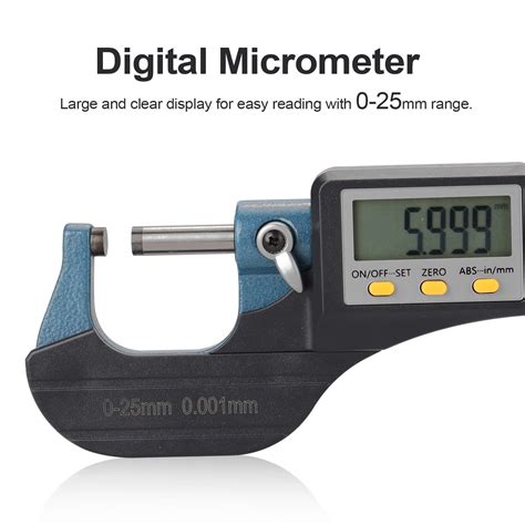 0 25mm0001mm Electronic Outside Micrometer With Large Lcd Screen