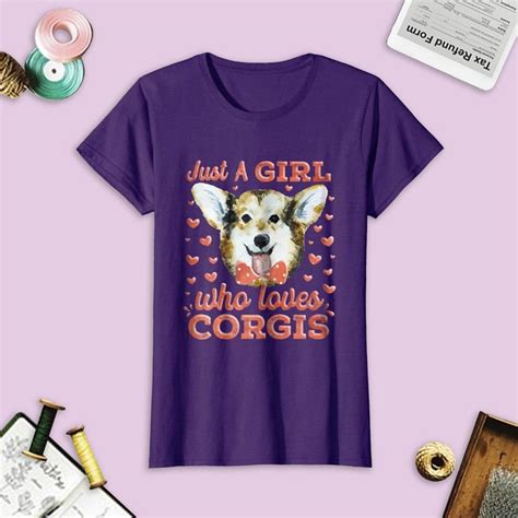 Just A Girl Who Loves Corgis Shirt Corgi Clothes Corgi Shirt Tees Corgi Shirt