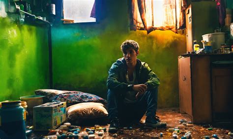 Lexica An Artistic Photo Realistic Picture Of Young Man In A Drug Den