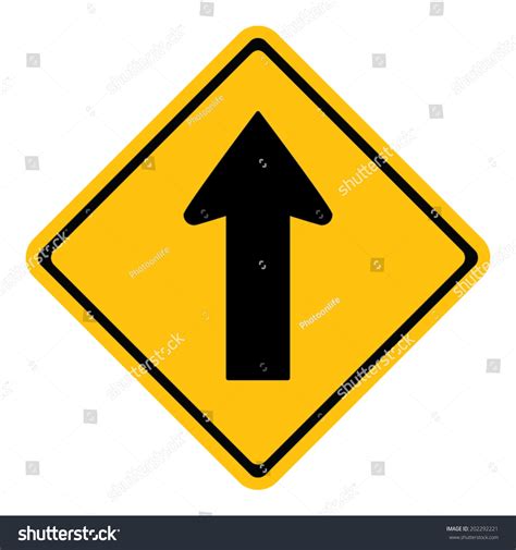 Warning One Way Traffic Sign Stock Vector Royalty Free 202292221