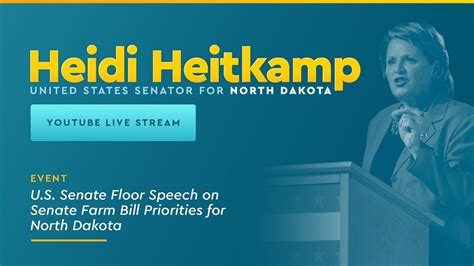 heitkamp u s senate floor speech on senate farm bill priorities for north dakota youtube