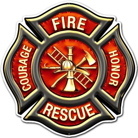 Fire Rescue Emblem Metal Sign 16 X 16 Inches Firefighter Firefighter