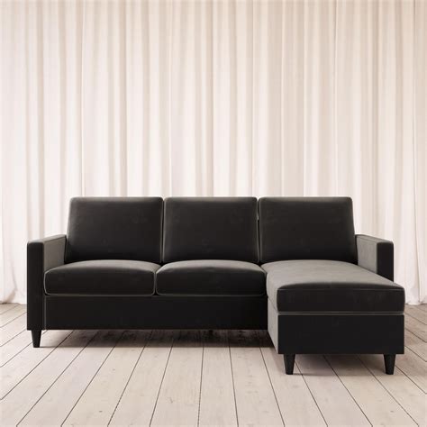 Dhp Cooper Modern Sectional Sofa Gray Velvet