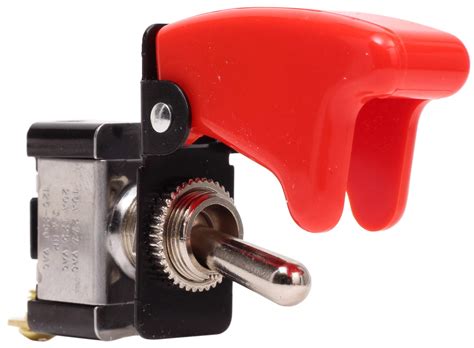 Fastronix Spst On Off Heavy Duty Acdc 20a Toggle Switch With Red Aircraft Safety Cover Jeep