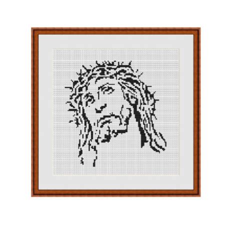 Jesus Cross Stitch Christ Pattern Christian Counted Cross Etsy