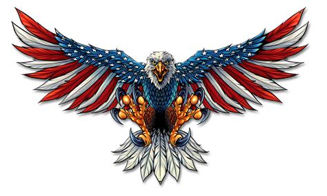 Eagle With Us Flag Wings Spread Metal Sign 21 X 12 Inches