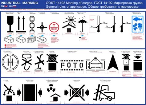 Vector Set Of Cargo Package Marking Symbols Package Cargo Labeling