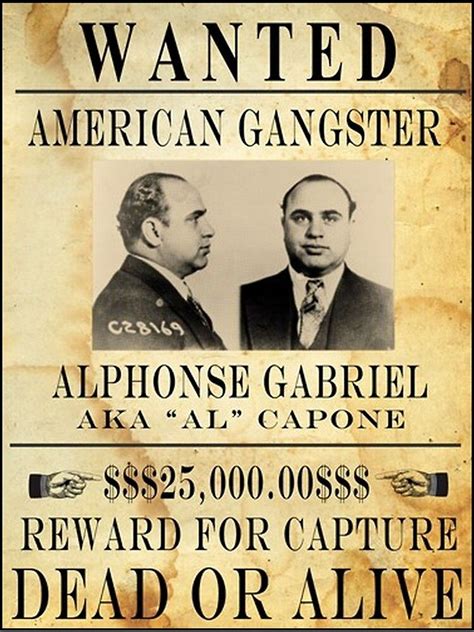 Al Capone Vintage Gangster Wanted Poster Canvas Print By Posterbobs Mafia Party Al Capone