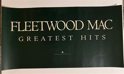 Fleetwood Mac Greatest Hits Album Poster 12x23 1988 Etsy