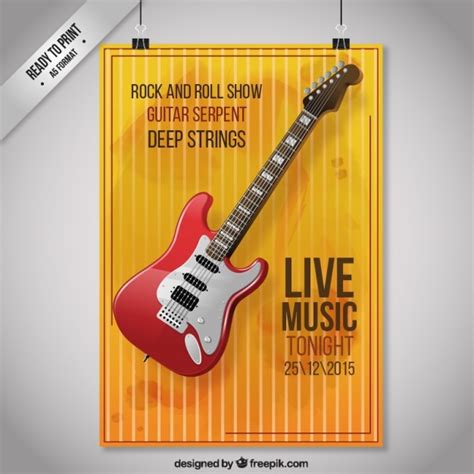 Free Vector Rock Guitar Poster