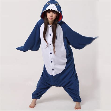 New Winter Cute Adult Animal Onesie Shark Shape Cosplay Pajamas