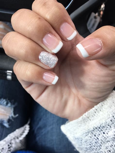 Shellac French Tip Manicure With White Diamond Rockstarsimplynice In