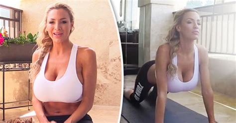 fitness model defies science with eye popping boob flashing yoga workout daily star