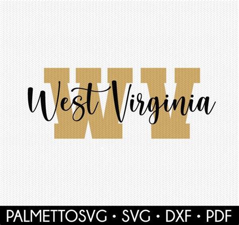 West Virginia State Svg Dxf File Svg Files For Cricut Clip Art Etsy