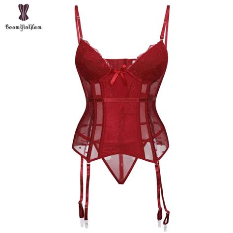 Removable Straps Lingerie Women 39s Amour Accent Lightly Padded Underwired Basque Corset