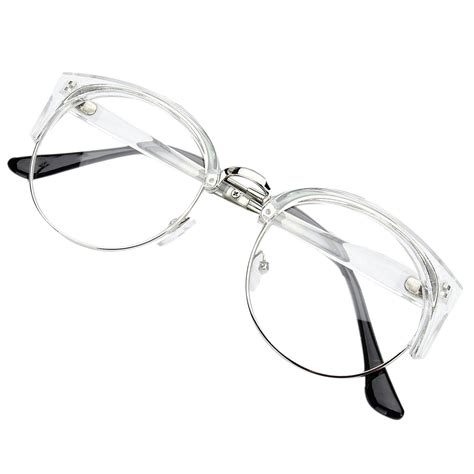 Retro Style Women Men Round Nerd Glasses Clear Lens Eyewear Metal Frame