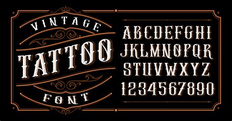 Vintage Tattoo Font 539089 Vector Art At Vecteezy 3a4