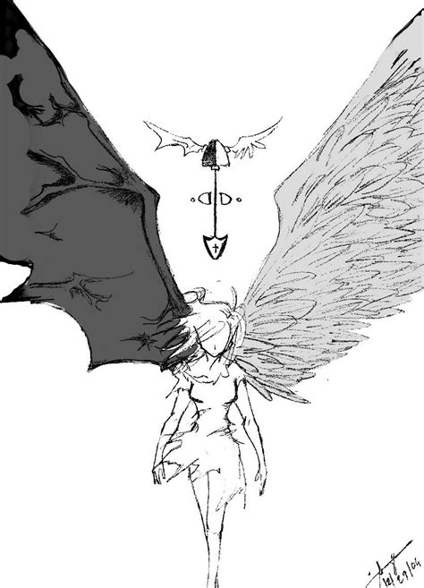 Angel And Demon Cómo Dibujar Cosas Dibujo De Alas Demon Art