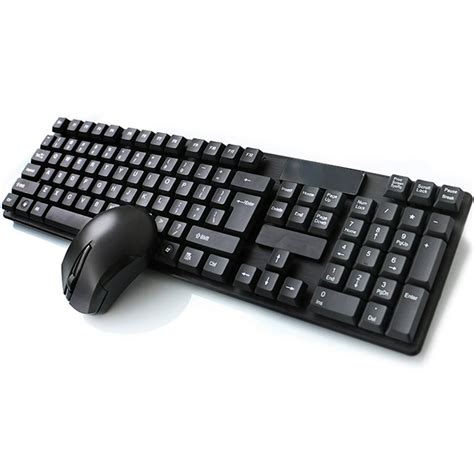 Wireless Keyboard And Mouse Black 24ghz Ultra Thin Full Size Wireless