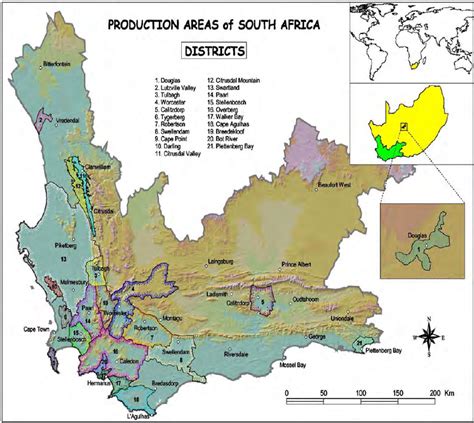 Map Of Western Cape Wine Production Districts Download