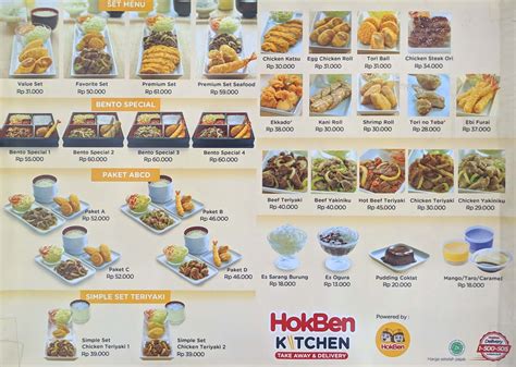 Harga Menu Hokben Hoka Hoka Bento Kitchen Terbaru 2022 2023 Di Depok