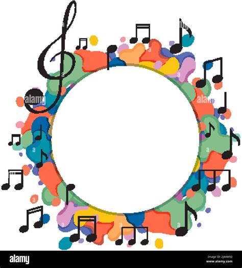 Banner Music Notes Colourful On White Background Illustration Stock
