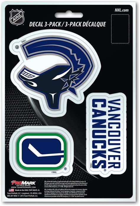 fanmats nhl vancouver canucks team decal 3 pack blue sports and outdoors