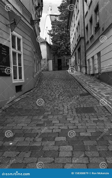 Narrow Cobblestone Streets And Sidewalks Of Prague Stock Image Image
