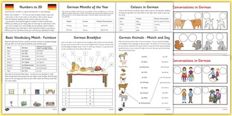 Learn German Worksheet Starter Pack